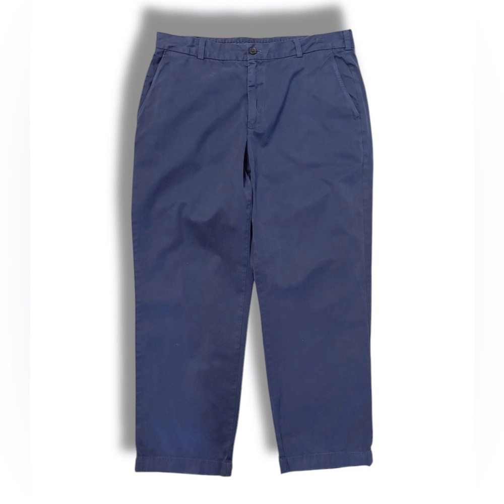 BROOKS BROTHERS Navy Cotton Flat Front Chinos 38x30